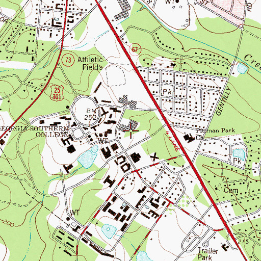 Topographic Map of Olewine Park, GA