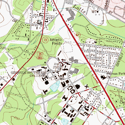 Topographic Map of Rosenwald Building, GA