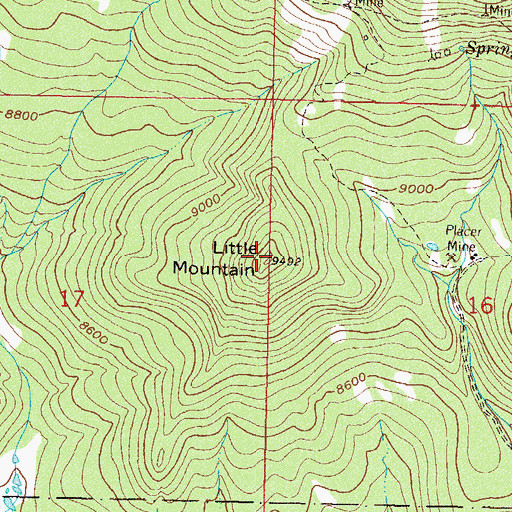 Topographic Map of Little Mountain, CO