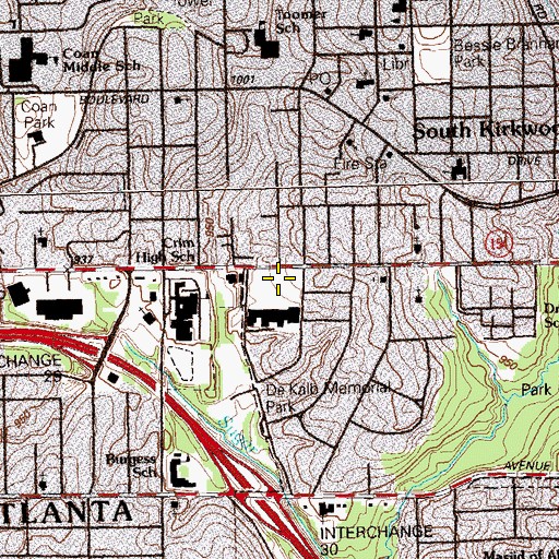 Topographic Map of First Born Church of the Living God, GA