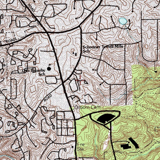 Topographic Map of Chimney Trace, GA