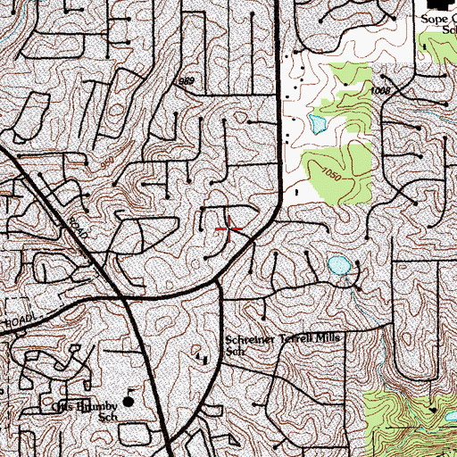 Topographic Map of Greyfield, GA