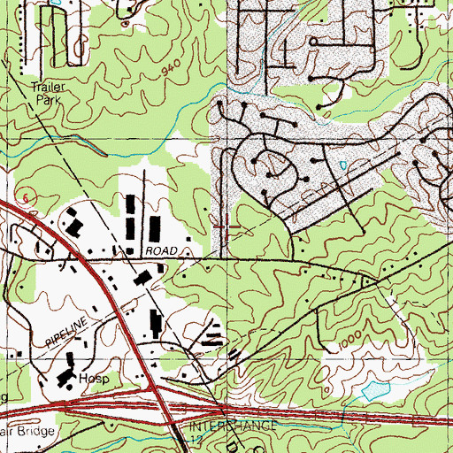 Topographic Map of Ivy Point, GA