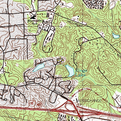 Topographic Map of Oakhill, GA
