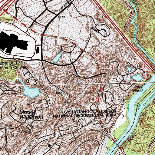 Topographic Map of Riverwood, GA