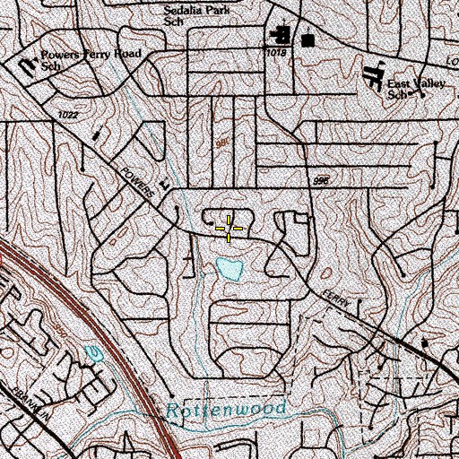 Topographic Map of Salem Woods, GA