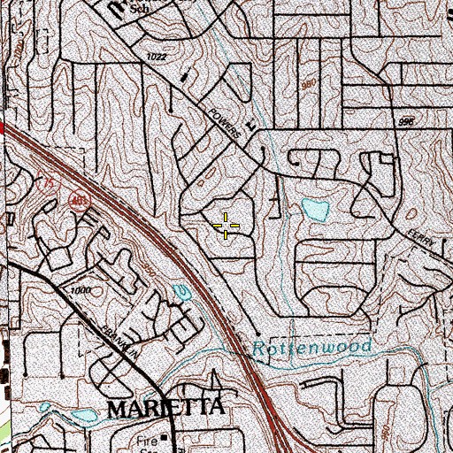 Topographic Map of Sun Valley, GA