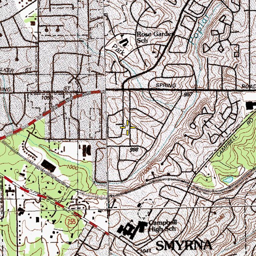 Topographic Map of The Highlands, GA