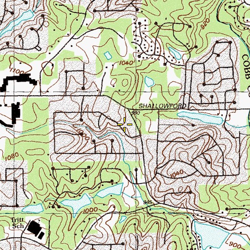 Topographic Map of Waterfront, GA