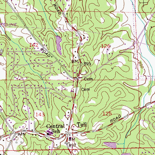 Topographic Map of Enon, GA