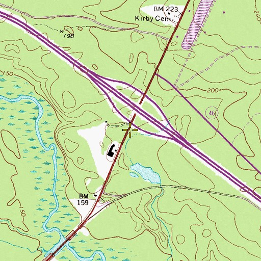 Topographic Map of Exit 21, GA