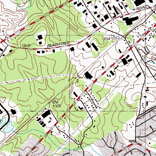 Topographic Map of Beaverdam (historical), GA