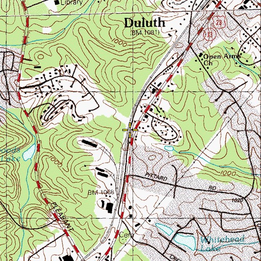 Topographic Map of Carolina (historical), GA