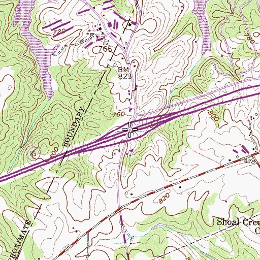 Topographic Map of Exit 59, GA