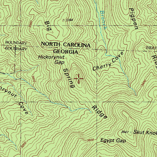 Topographic Map of Rocky Knob, GA