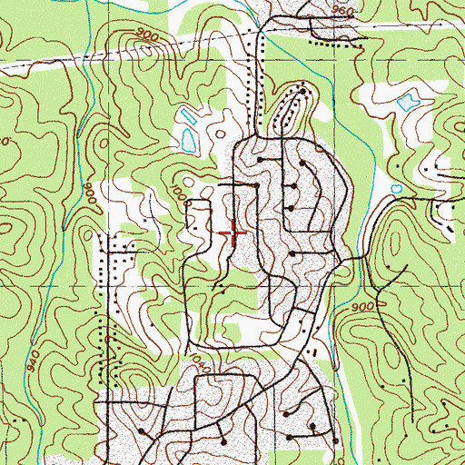Topographic Map of Colemans Bluff, GA