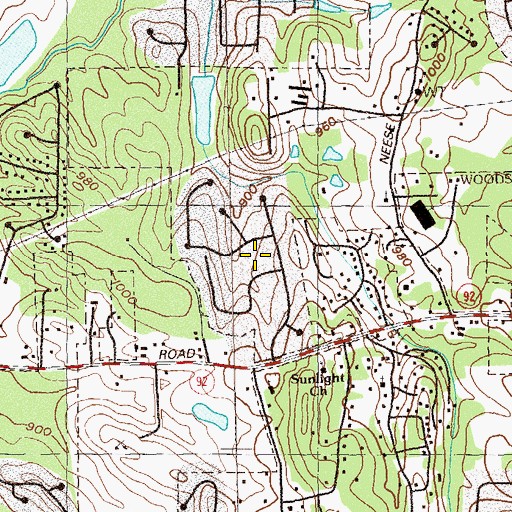 Topographic Map of Creek View, GA