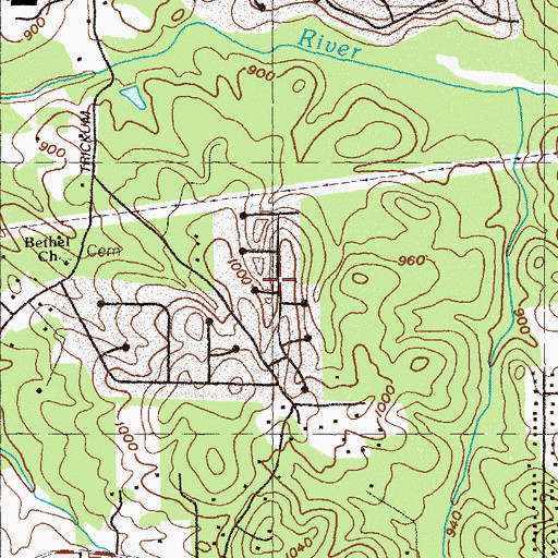Topographic Map of Deerchase, GA