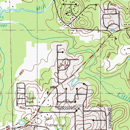 Topographic Map of Little River North, GA