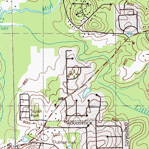 Topographic Map of Little River North, GA