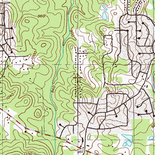 Topographic Map of Misty Mountain, GA