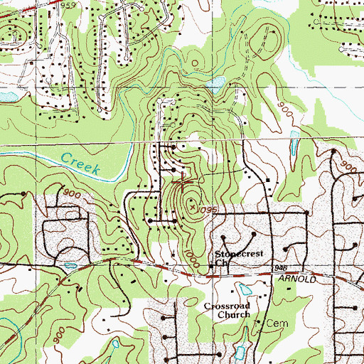 Topographic Map of Southern Oaks, GA