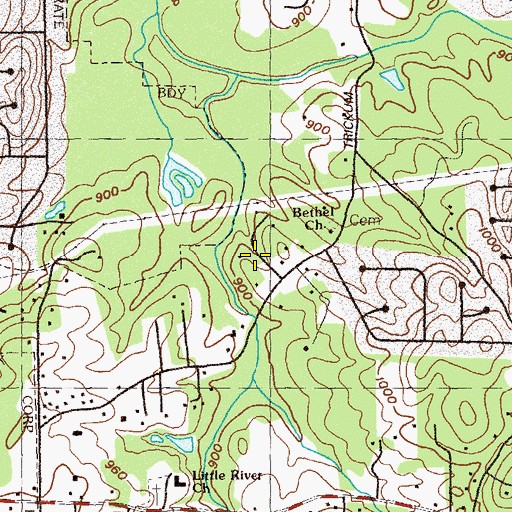 Topographic Map of Upland Estates, GA