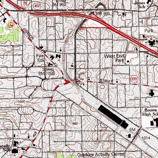 Topographic Map of Atlanta Street Academy, GA
