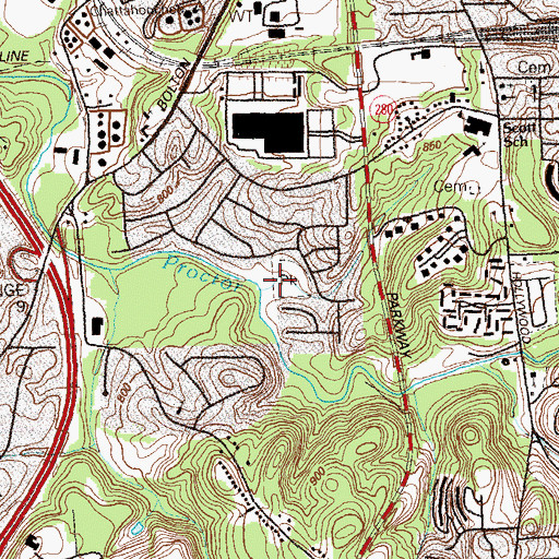 Topographic Map of Lincoln Homes Park, GA