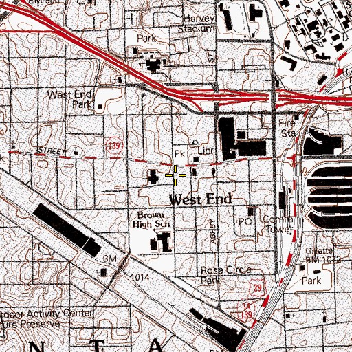 Topographic Map of McClendons School of Dance, GA
