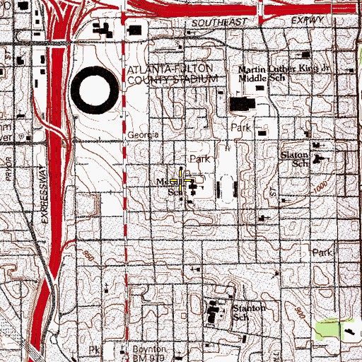 Topographic Map of Thankful Baptist Church, GA