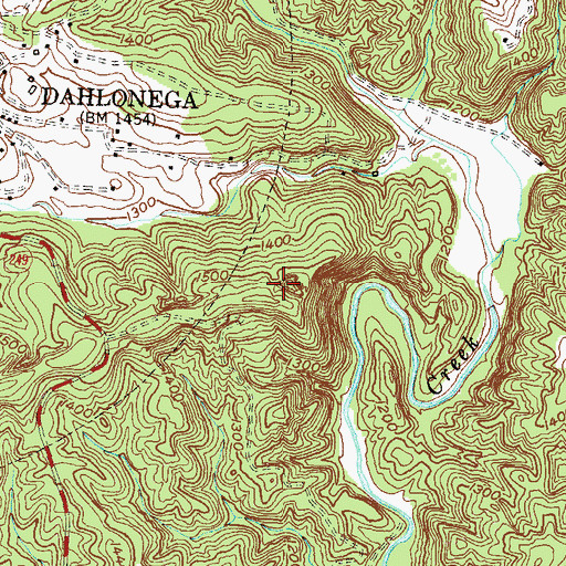 Topographic Map of Dead Horse Shaft, GA