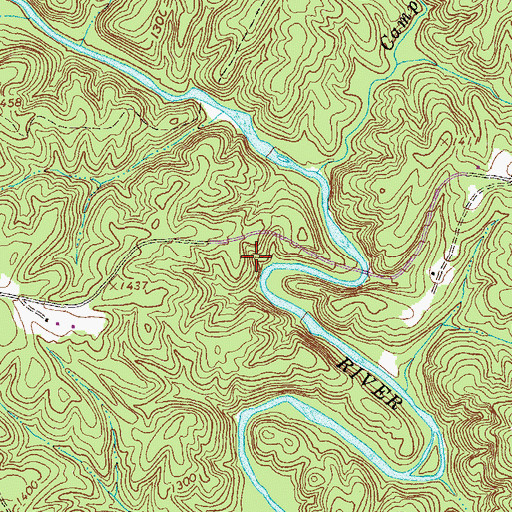 Topographic Map of Pollard Tunnel, GA