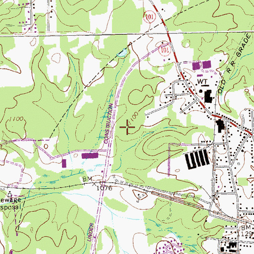 Topographic Map of Jones Mine, GA