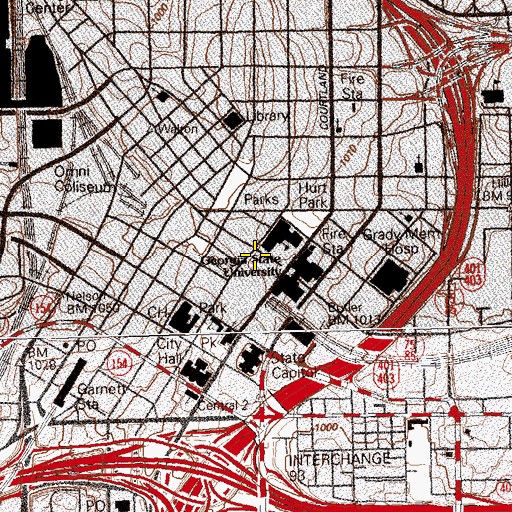 Topographic Map of Beaver Slide (historical), GA