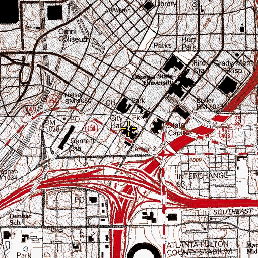 Topographic Map of Girls High School (historical), GA