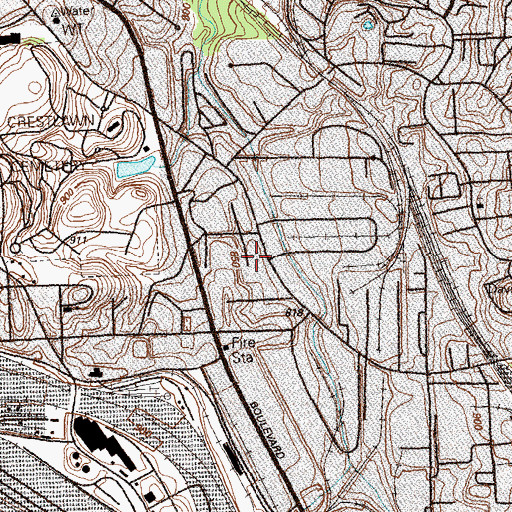 Topographic Map of Hills Park, GA