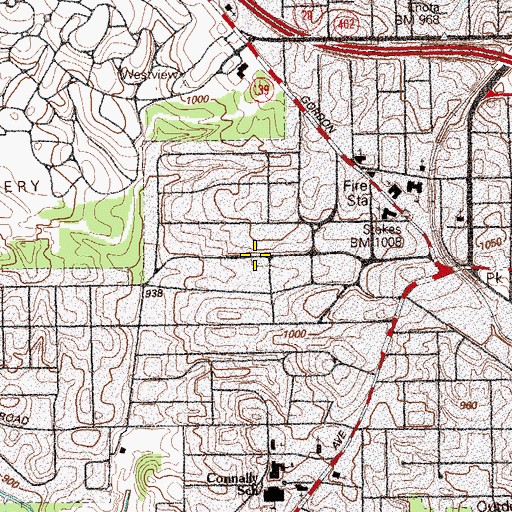 Topographic Map of West End Park, GA