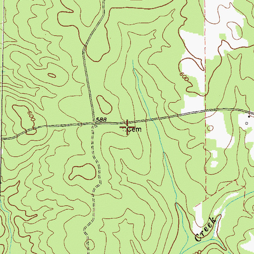 Topographic Map of Chapman Cemetery, GA
