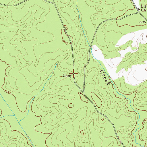 Topographic Map of Cochran Cemetery, GA