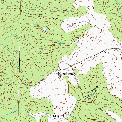 Topographic Map of Macedonia Cemetery, GA