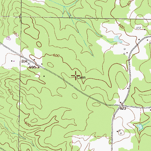 Topographic Map of Rowland Cemetery, GA