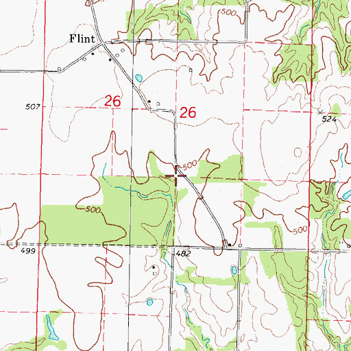 Topographic Map of Reed School (historical), IL