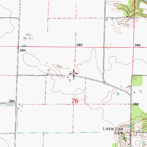 Topographic Map of Fleck School (historical), IL