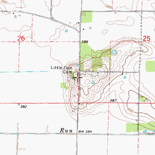 Topographic Map of Little Zion Church (historical), IL