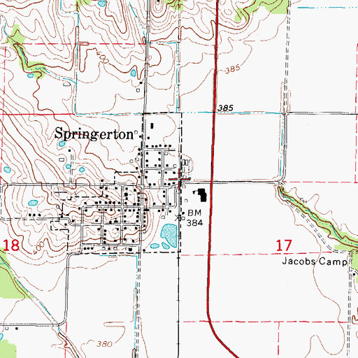 Topographic Map of Springer Station, IL
