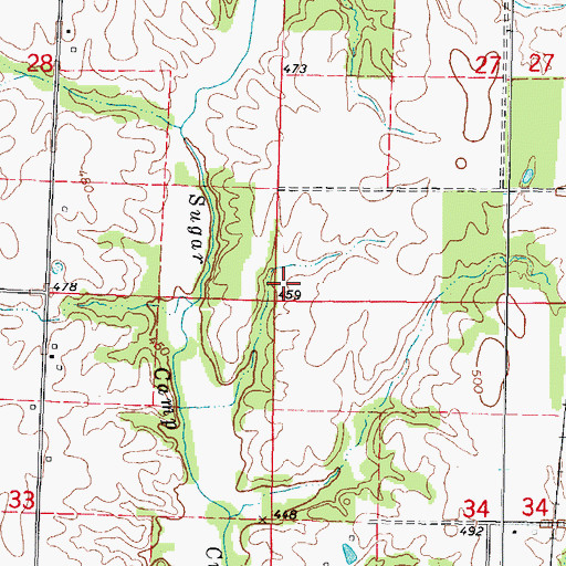 Topographic Map of Rosewood School (historical), IL