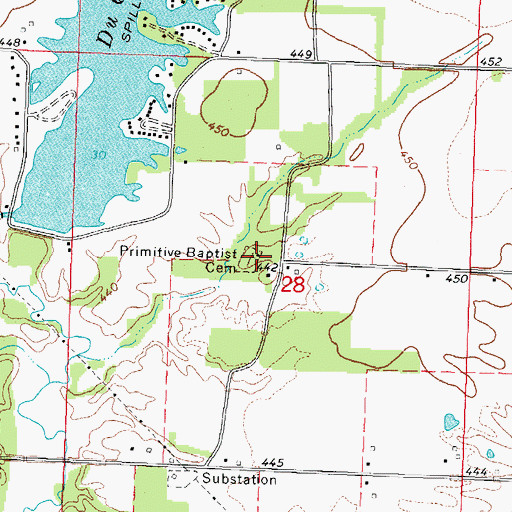 Topographic Map of Old Baptist Church (historical), IL