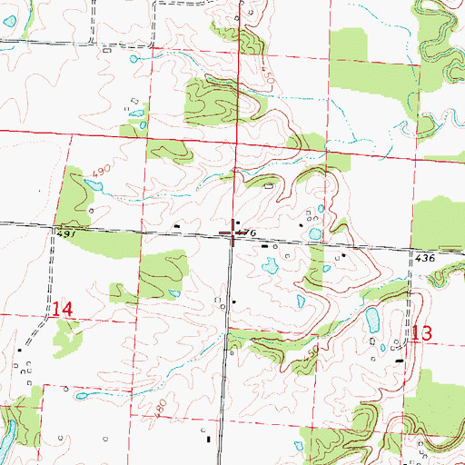 Topographic Map of Redbrush School (historical), IL