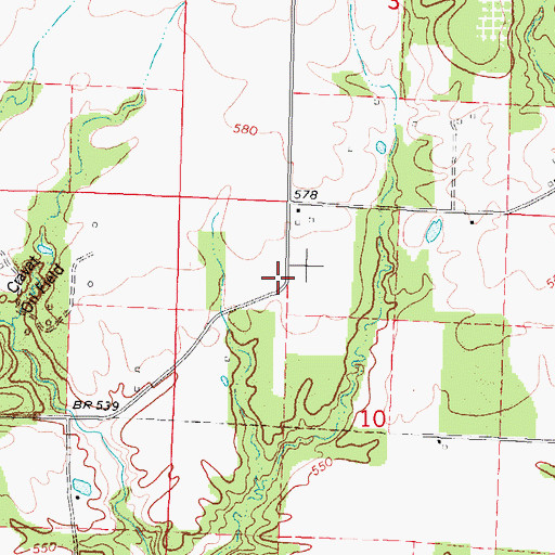 Topographic Map of Frog Ridge School (historical), IL